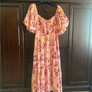 Floral Pink Maxi Dress